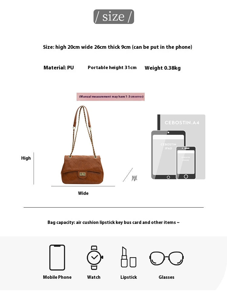 Lady's yellow-brown crossbody bag