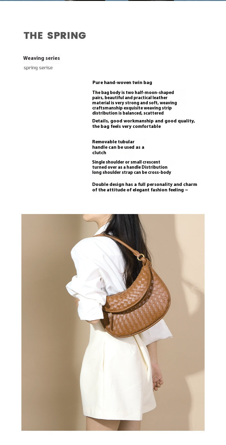Ladies' brown braided bag