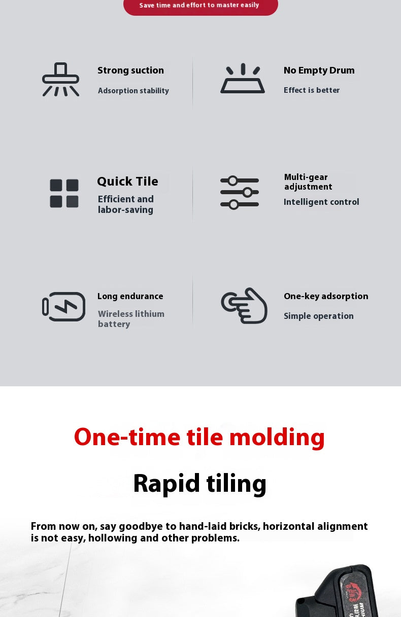 New infinitely variable speed vibrating wave tile laying machine