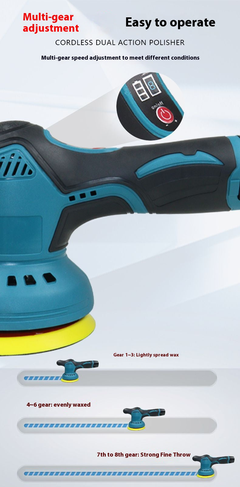 Wireless polishing and waxing machine