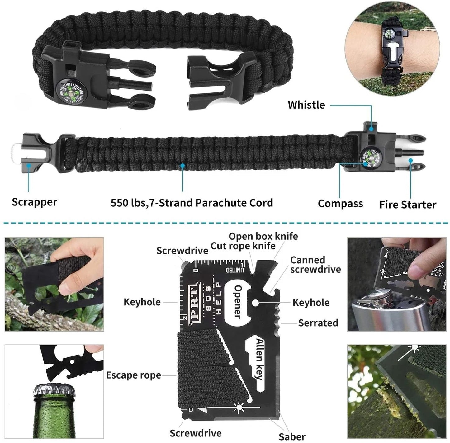 Outdoor survival first aid kit set
