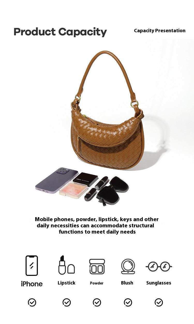 Ladies' brown braided bag