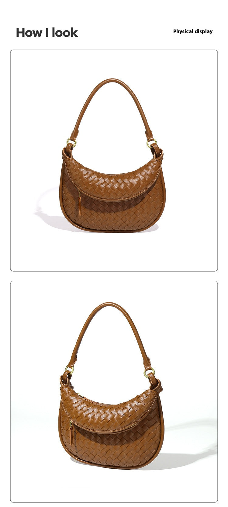 Ladies' brown braided bag