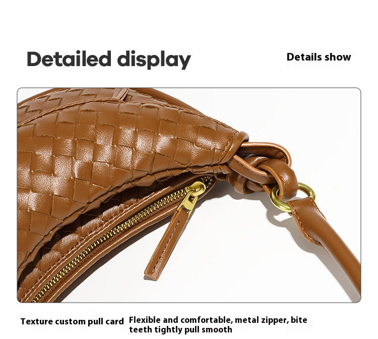 Ladies' brown braided bag