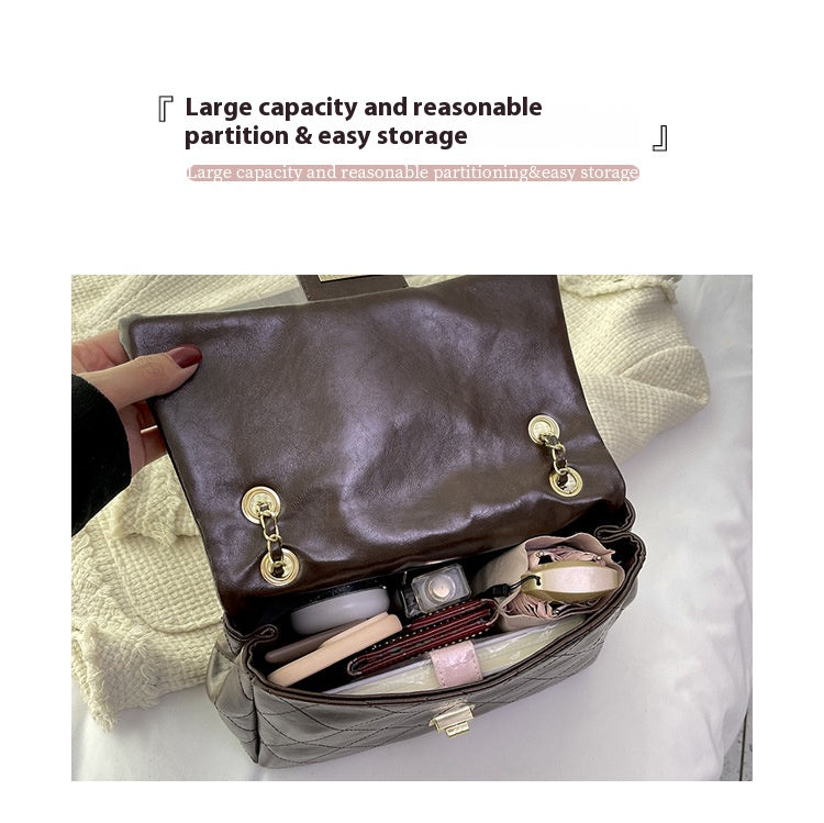 Lady's yellow-brown crossbody bag