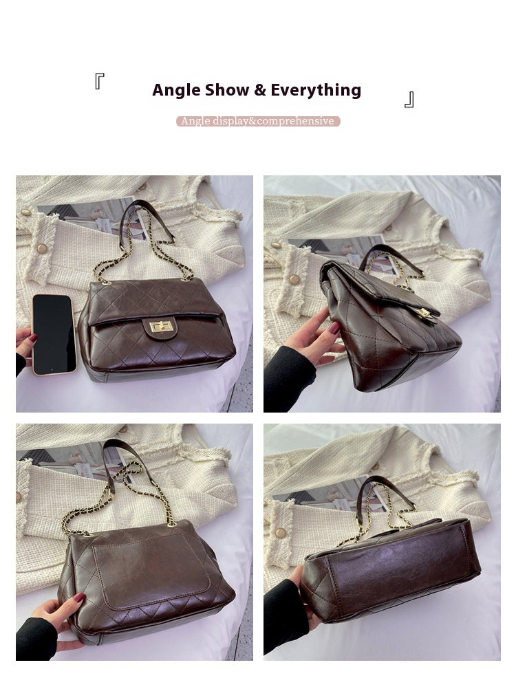 Lady's yellow-brown crossbody bag