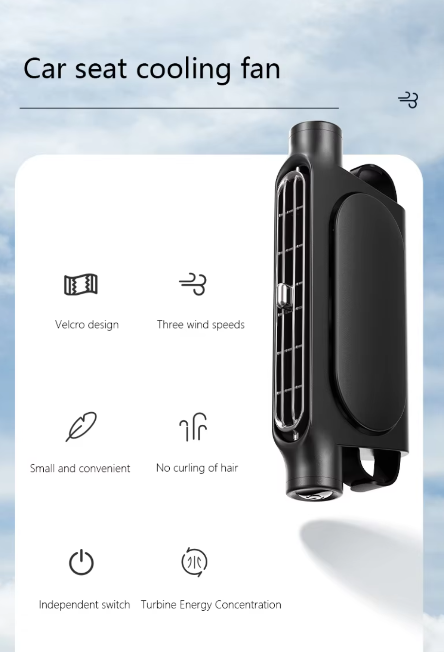 Portable car seat fan