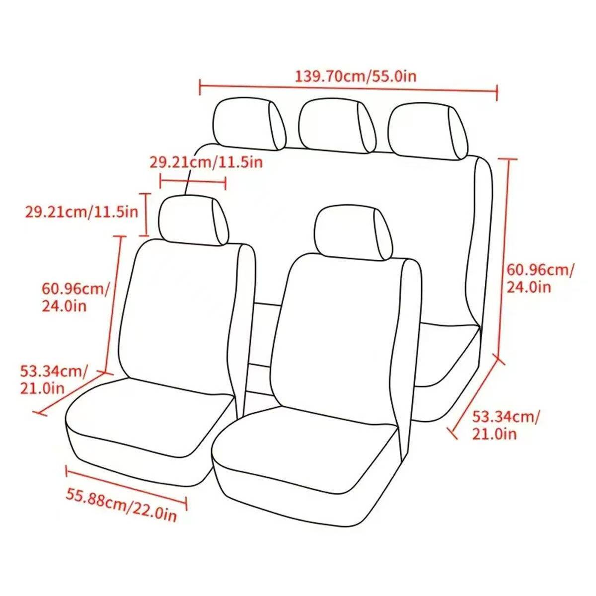 Full set of 9 car seat covers