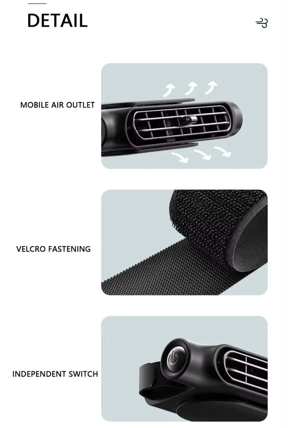 Portable car seat fan