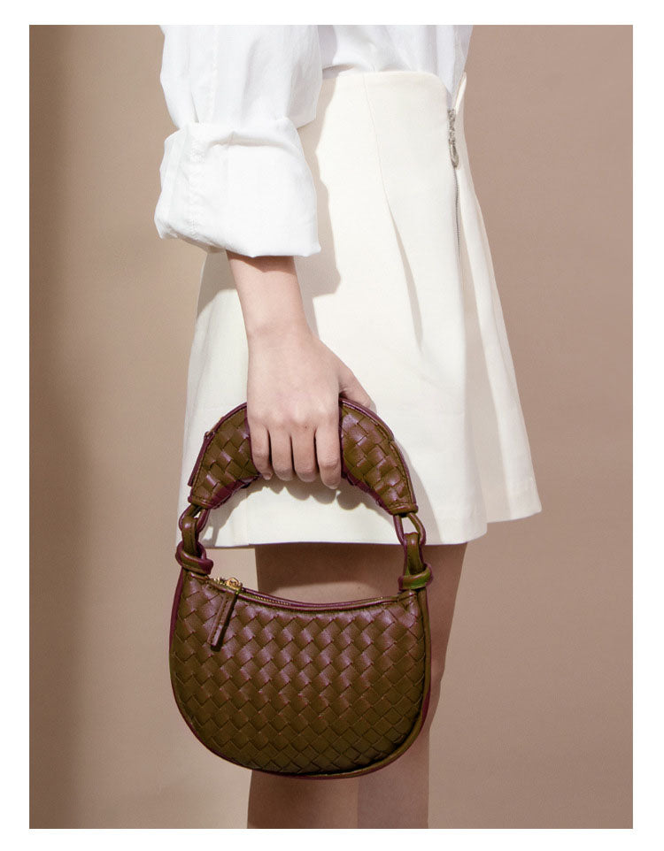 Ladies' brown braided bag