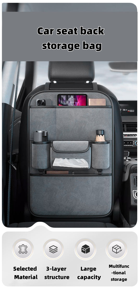 Multi-functional storage and anti-kick pads for car seat backs