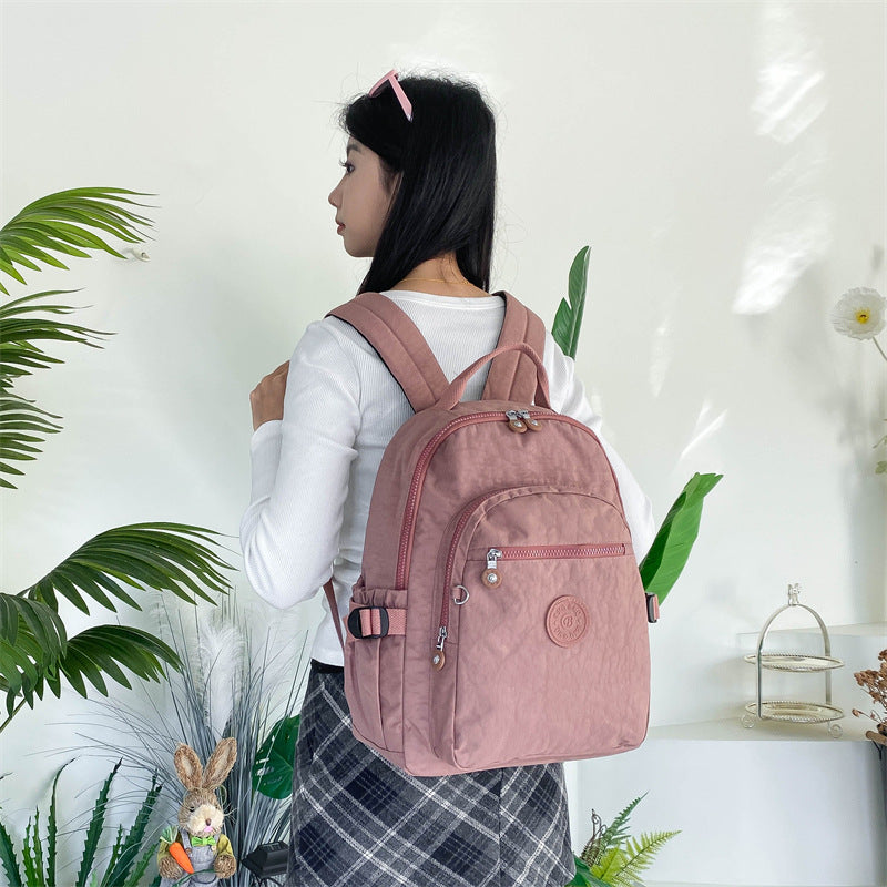 Large-capacity pink backpack
