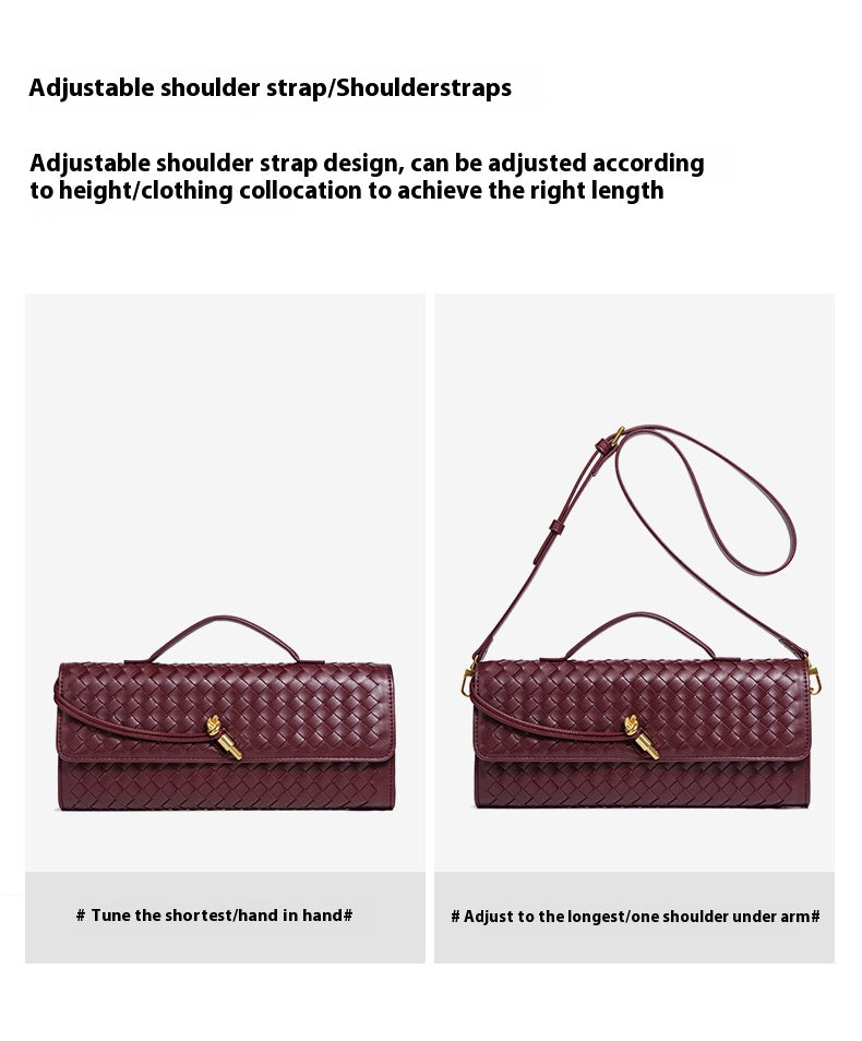 Ladies' wine red diamond-shaped bag