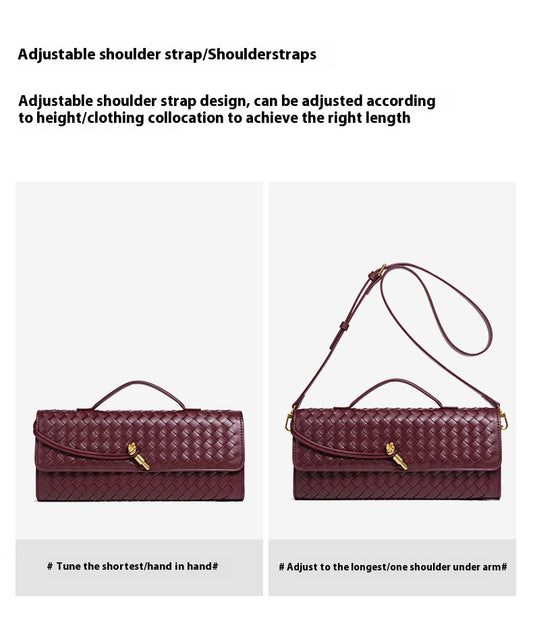 Ladies' wine red diamond-shaped bag