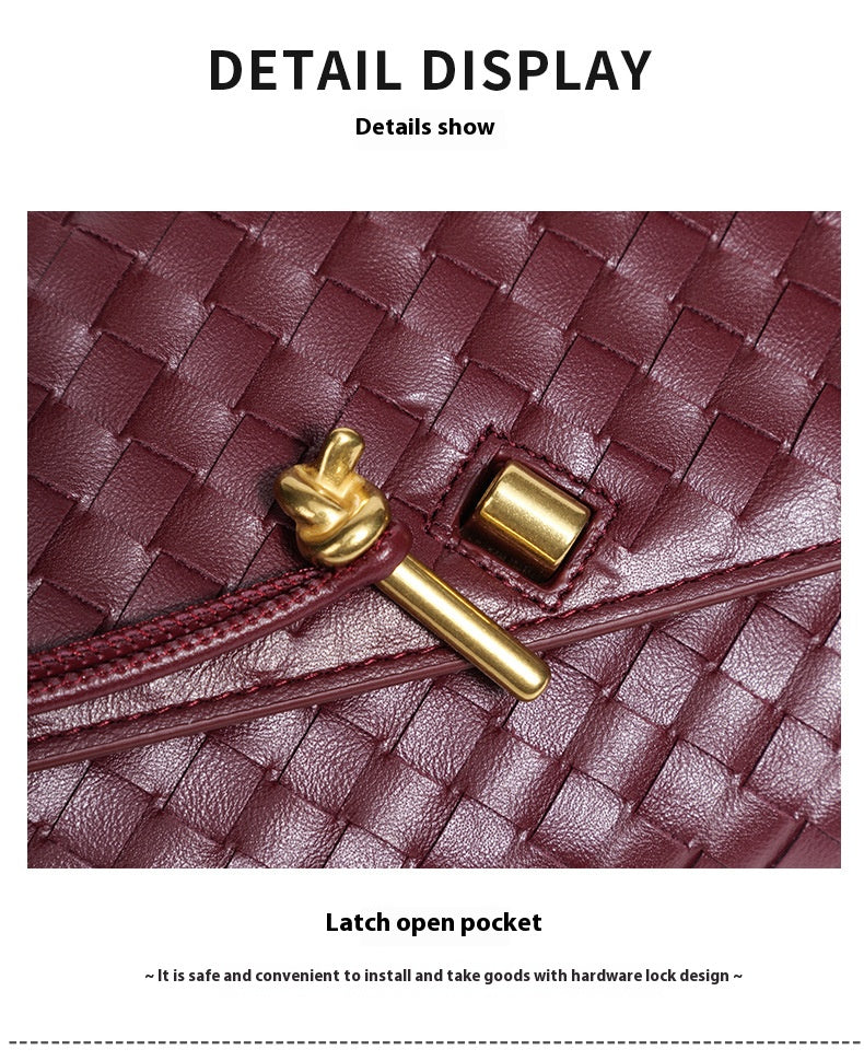 Ladies' wine red diamond-shaped bag