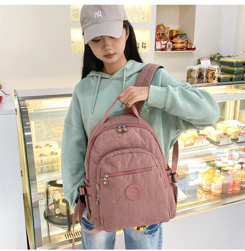 Large-capacity pink backpack