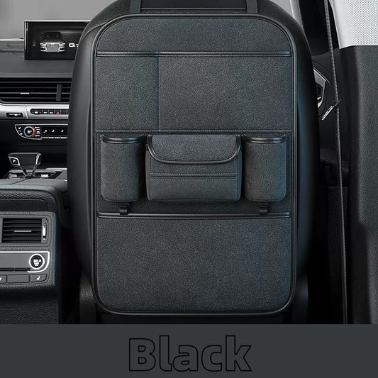 Multi-functional storage and anti-kick pads for car seat backs