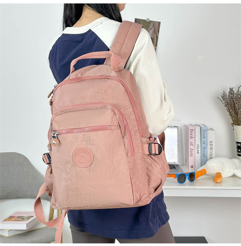 Large-capacity pink backpack