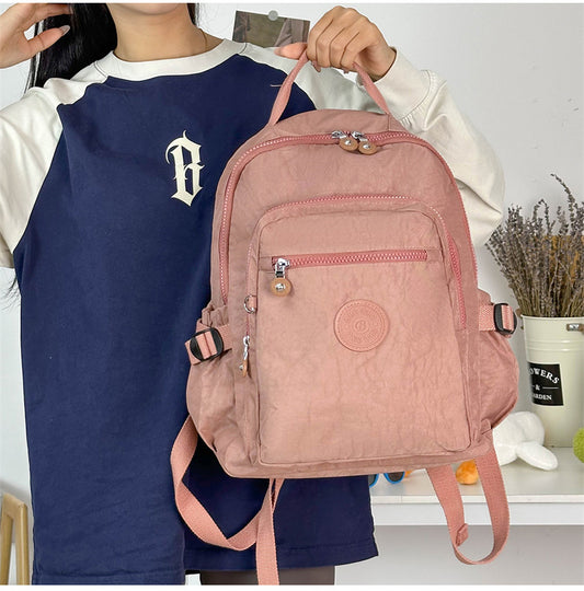 Large-capacity pink backpack