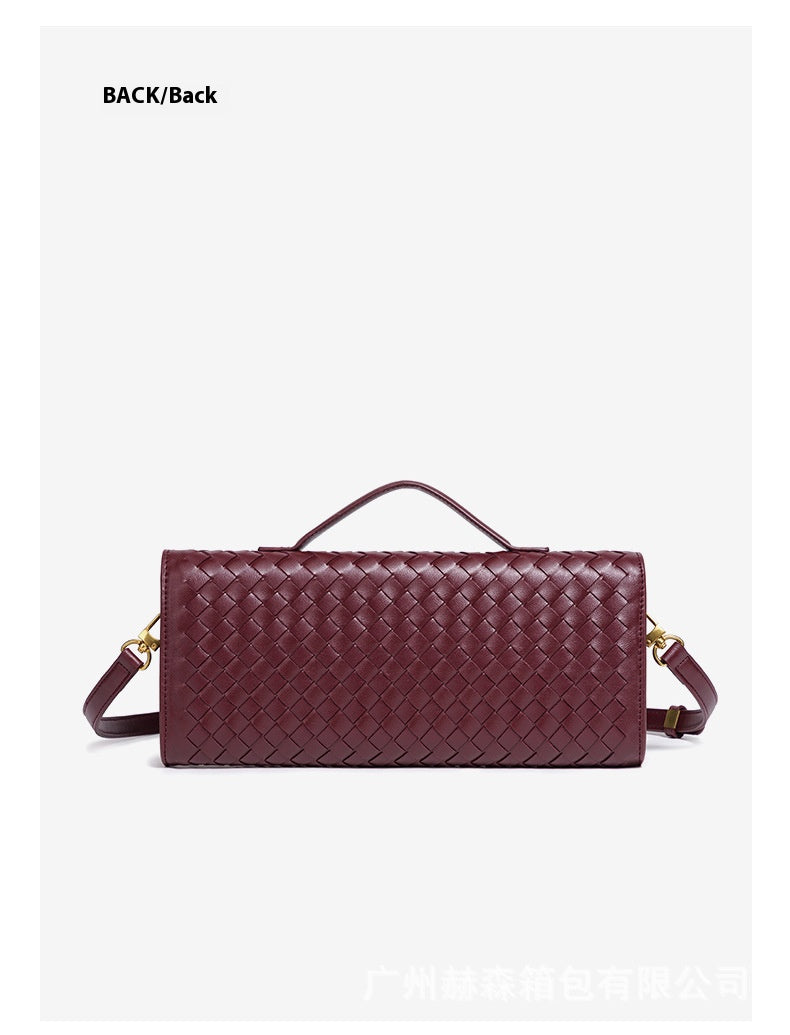 Ladies' wine red diamond-shaped bag