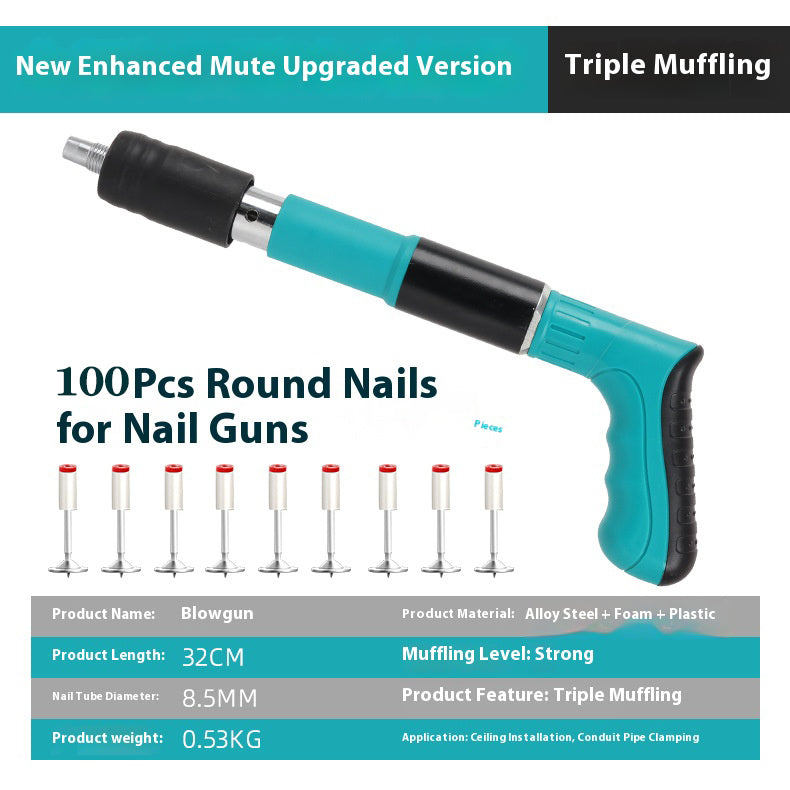Silenced nail gun