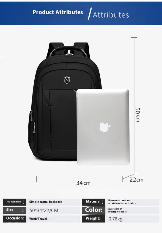 A large-capacity waterproof laptop backpack for business trips